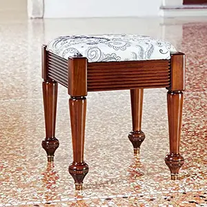 Пуф "Бурбон" Орех BJ837  купить в интернет магазине Мебель из массива. Звоните +7 495 961-63-63 Банкетки и пуфы для прихожей из массива дерева