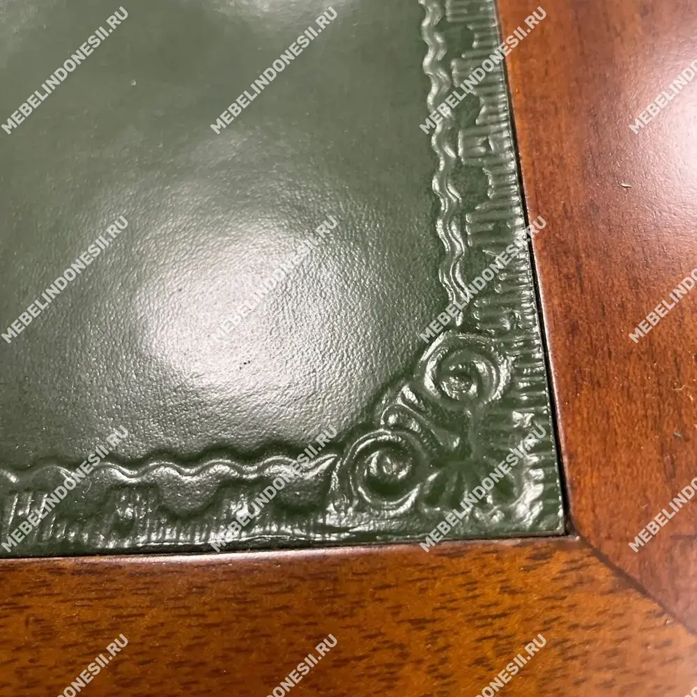 Письменный стол c 2 ящиками и кожаной столешницей  
