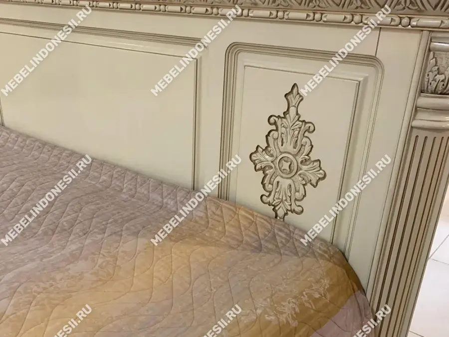 Кровать 180 "Венеция Люкс" Слоновая кость 361  купить в интернет магазине Мебель из массива. Звоните +7 495 961-63-63 Кровати из массива дерева