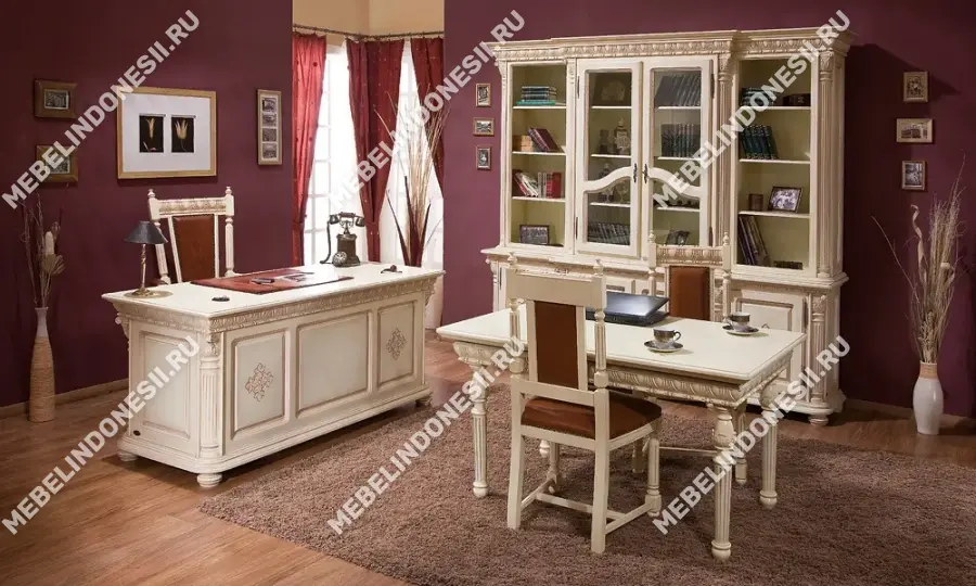 Стол письменный "Венеция Люкс" Орех 351  купить в интернет магазине Мебель из массива. Звоните +7 495 961-63-63 Письменные столы из массива дерева