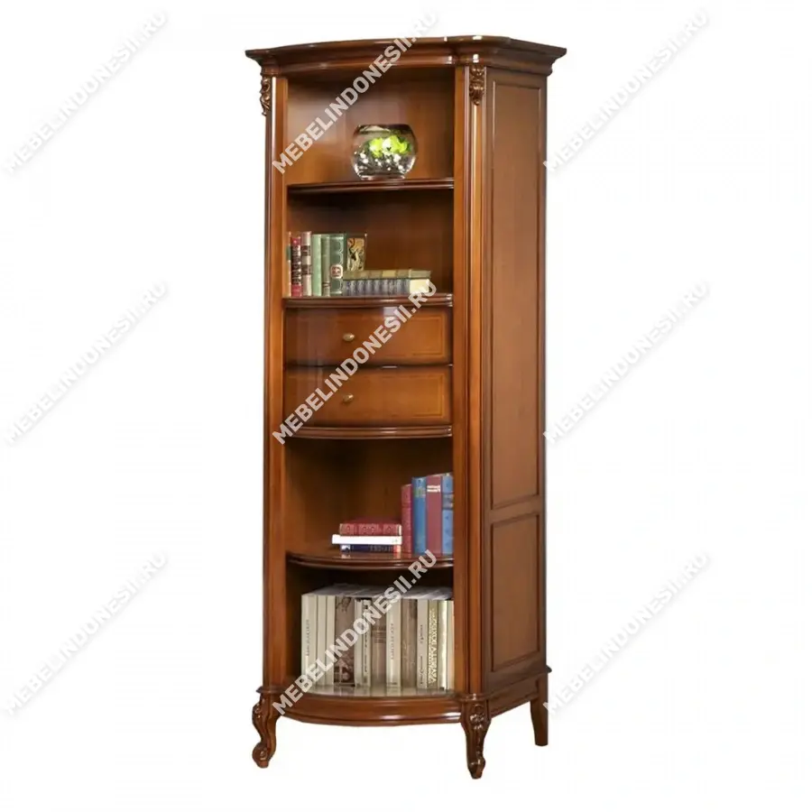 Шкаф книжный MD1 "Фирензе" Орех 884  купить в интернет магазине Мебель из массива. Звоните +7 495 961-63-63 Книжные шкафы из массива дерева