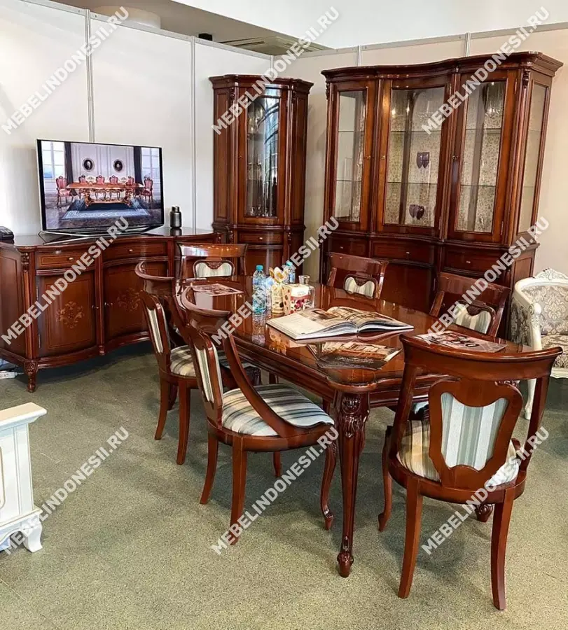 Буфет угловой "Фирензе" Орех 806  купить в интернет магазине Мебель из массива. Звоните +7 495 961-63-63 Буфеты из массива дерева