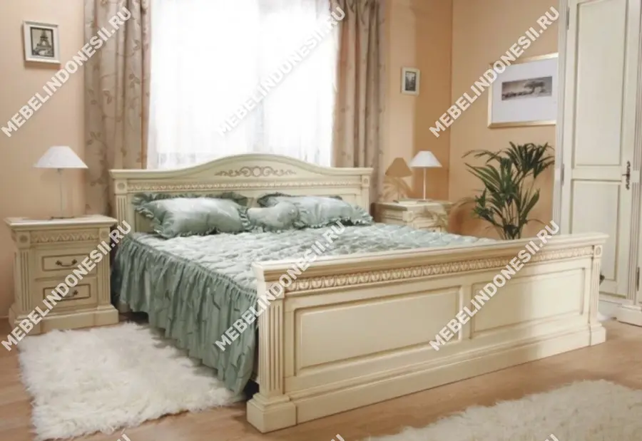 Кровать 180 "Венеция" Орех 761  купить в интернет магазине Мебель из массива. Звоните +7 495 961-63-63 Румынская мебель